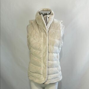 Athleta Cream Fleece Puffer Vest